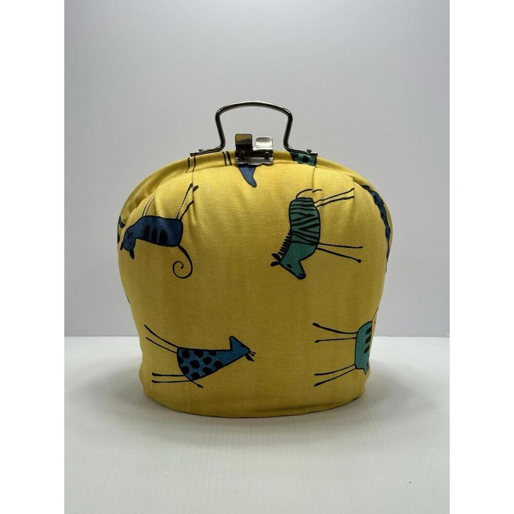 Vintage Clamshell Knitting Sewing Bag Purse Metal Frame Storage Container?